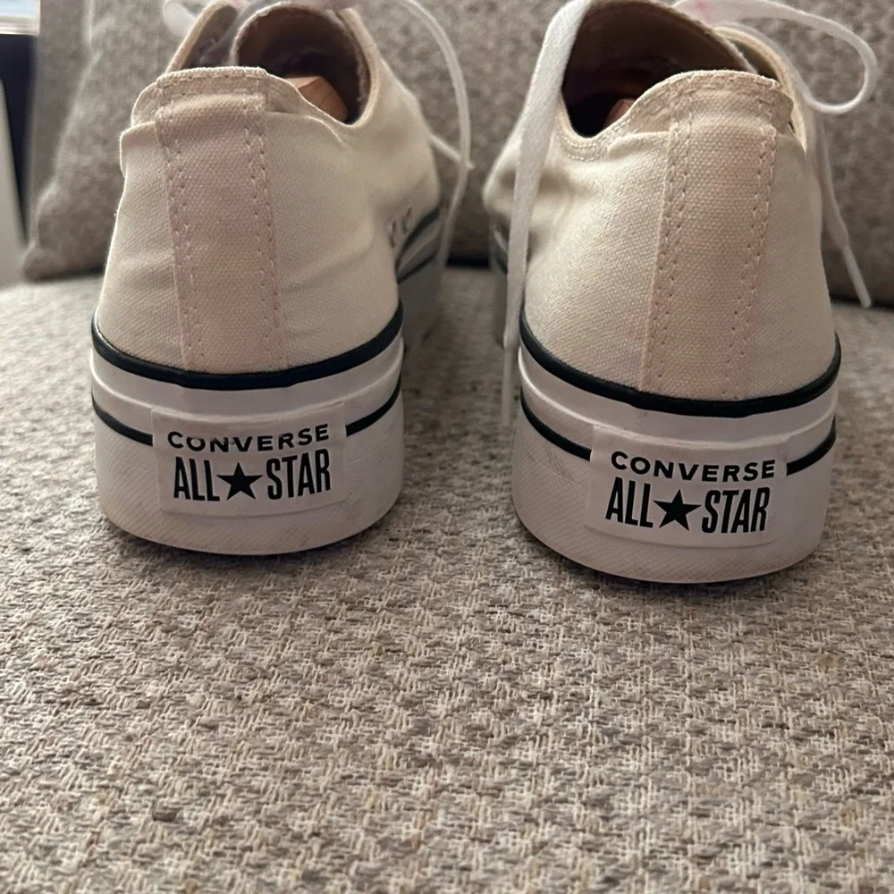 Classic Platform Canvas Sneakers in Cream - Picture 4 of 9